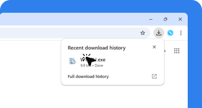 Browser downloads list